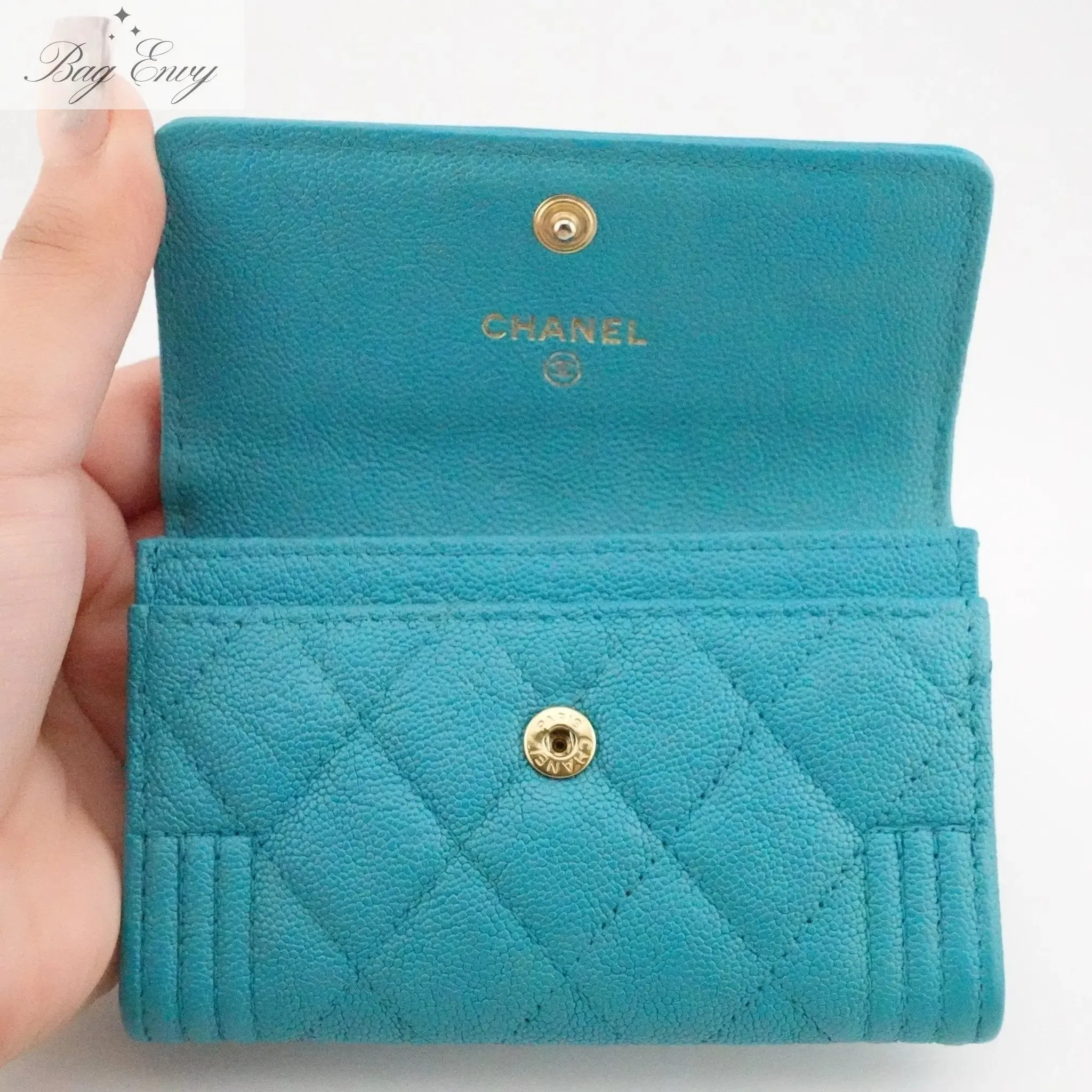 CHANEL Caviar Boy Card Holder on Adjustable Chain