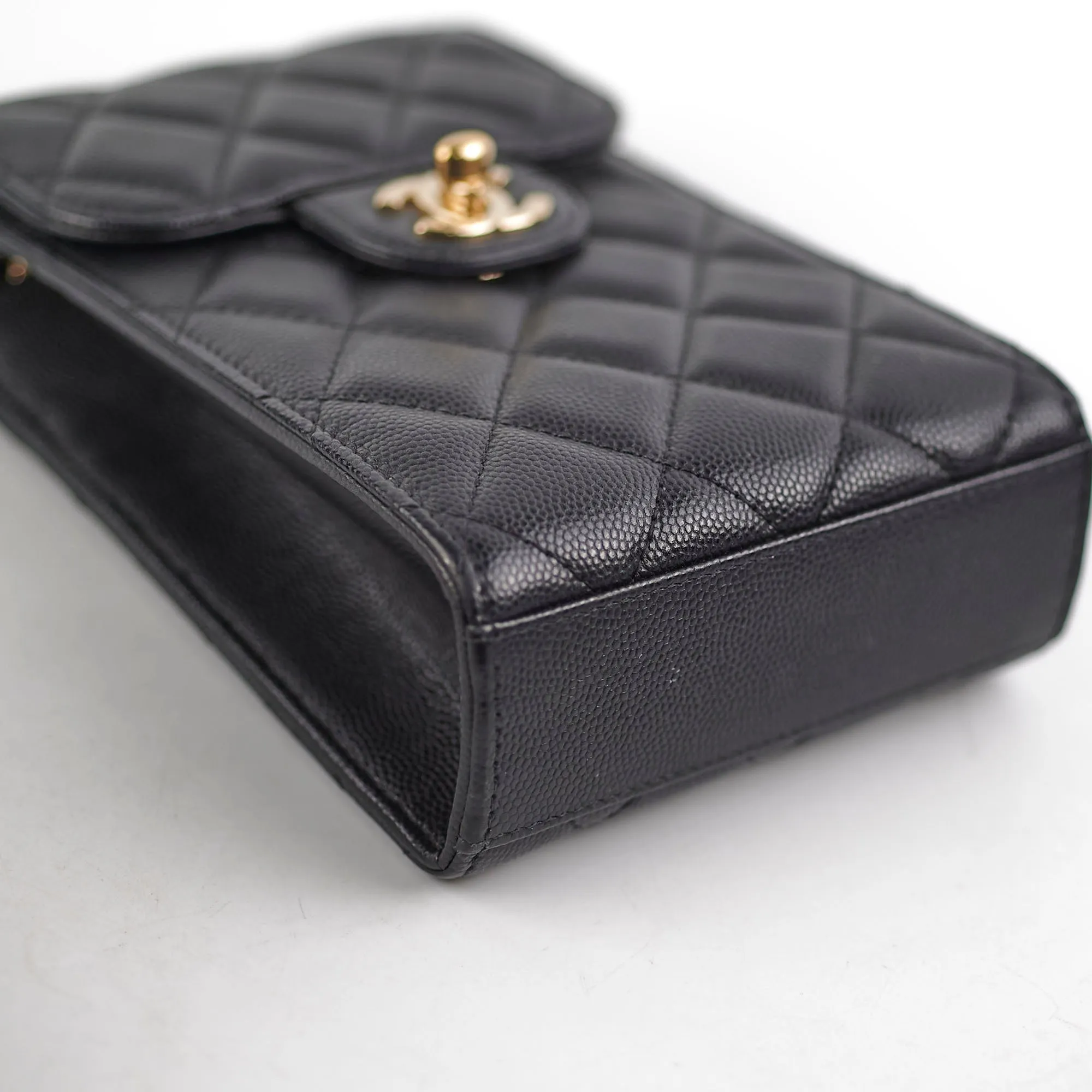 Chanel Caviar Quilted Phone Holder Crossbody