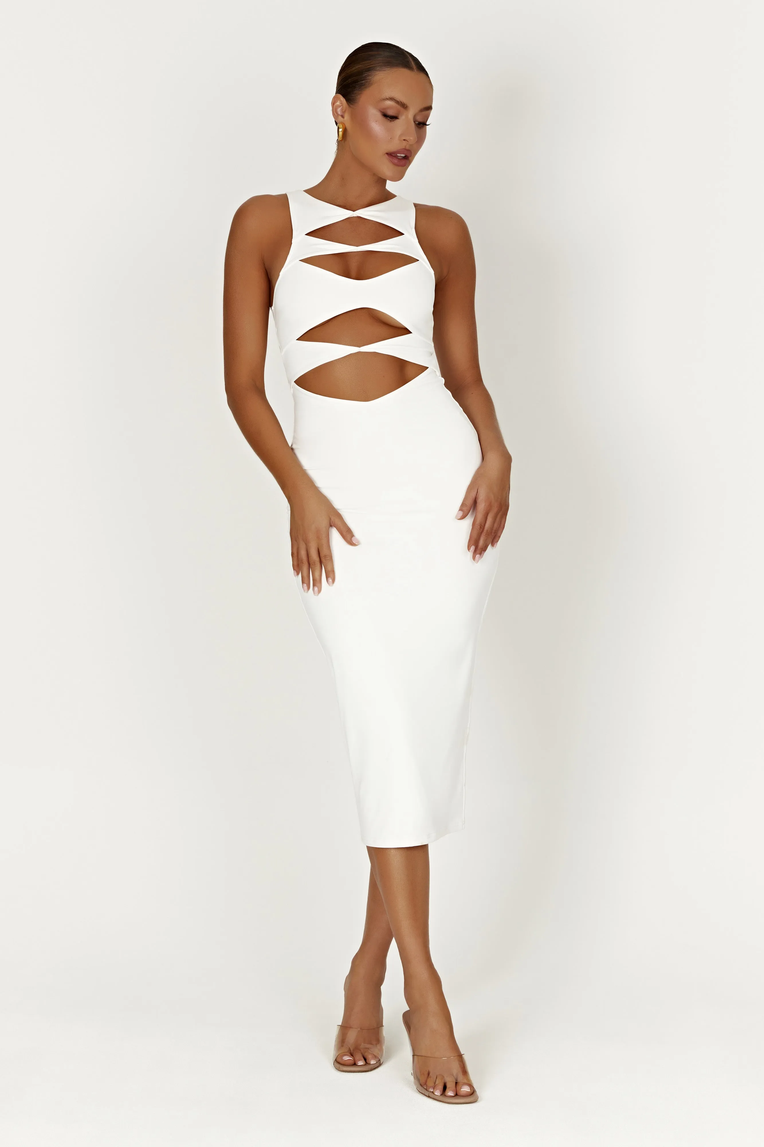 Chloe Cut Out Maxi Dress - White