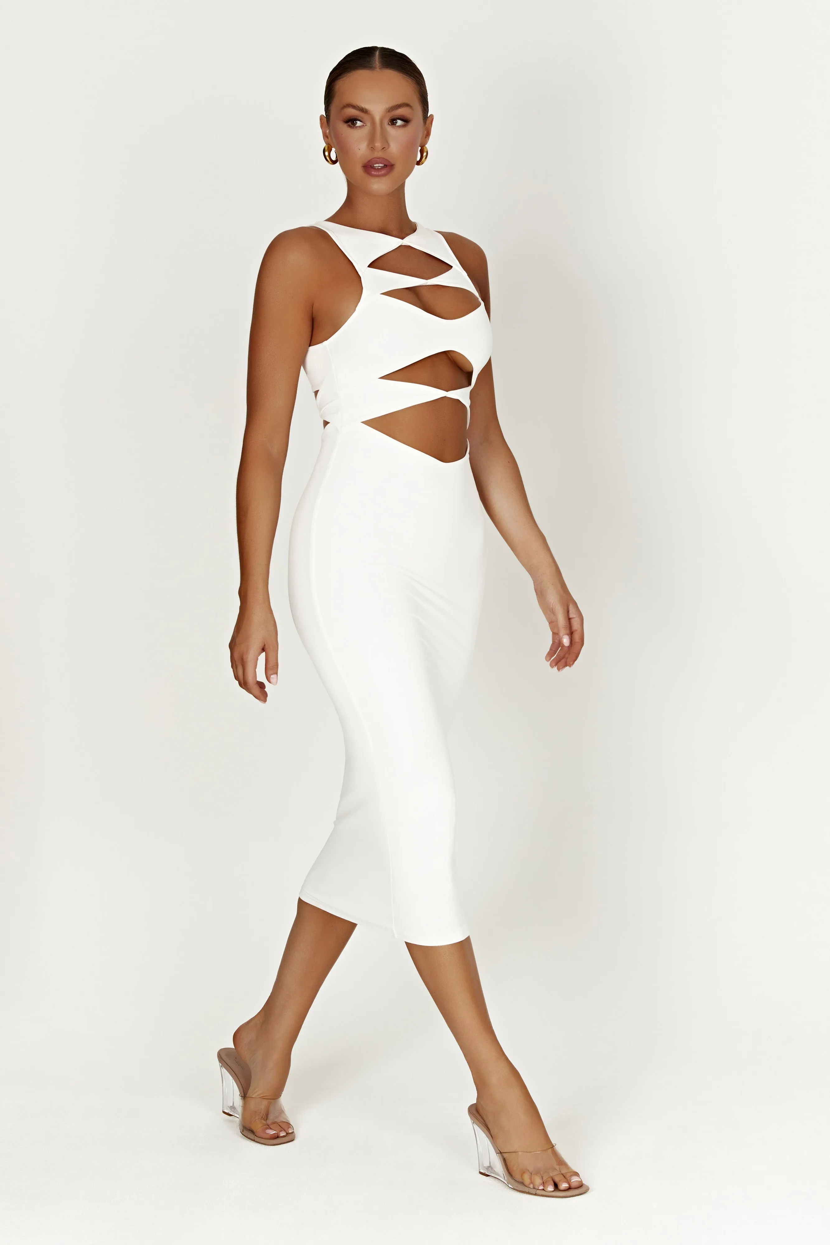 Chloe Cut Out Maxi Dress - White