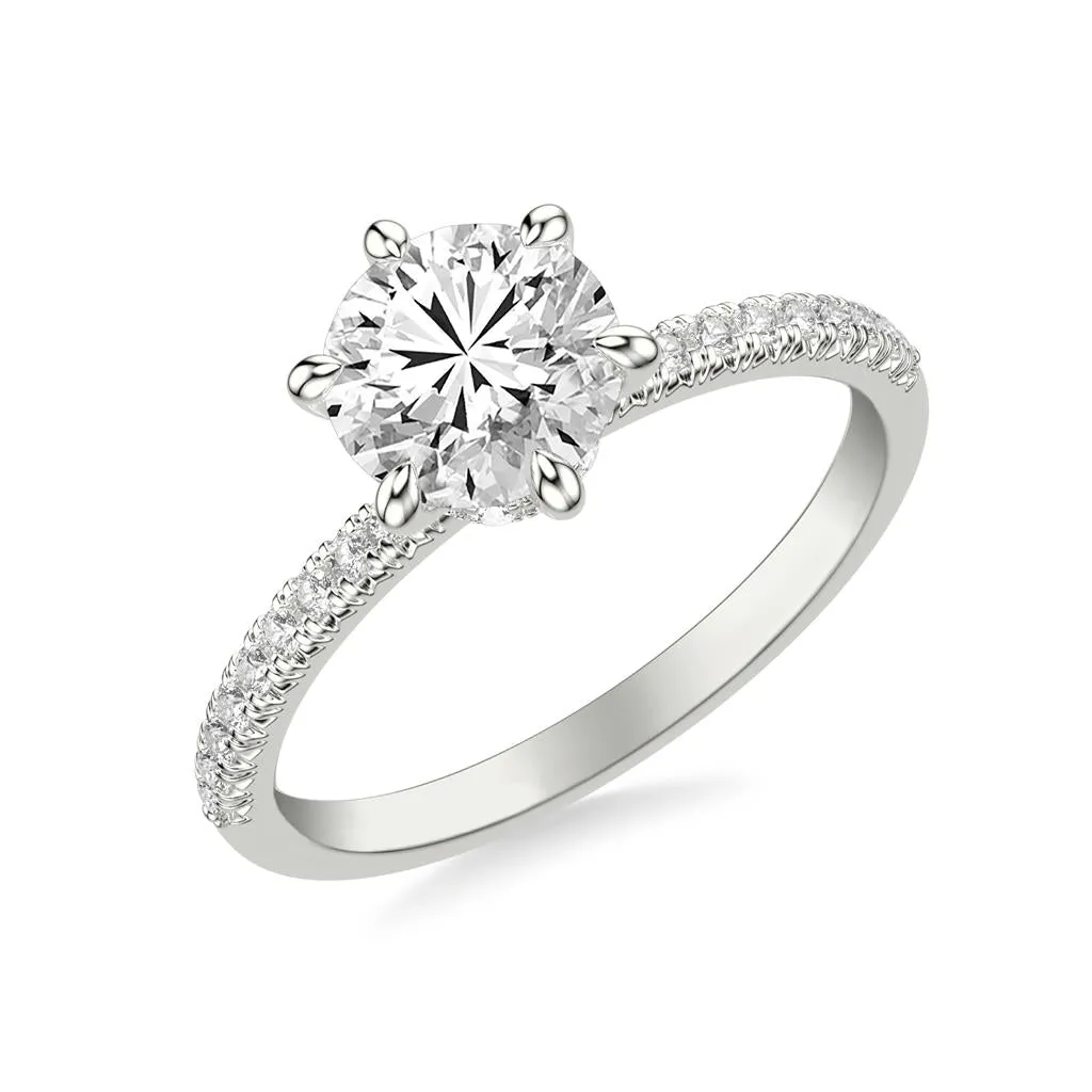 Classic Diamond 6 Prong Diamond Collar and Round Diamond Setting