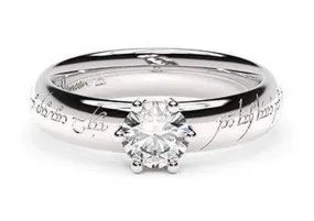 Classic Elvish Engagement Ring, ~.50ct 9ct White Gold