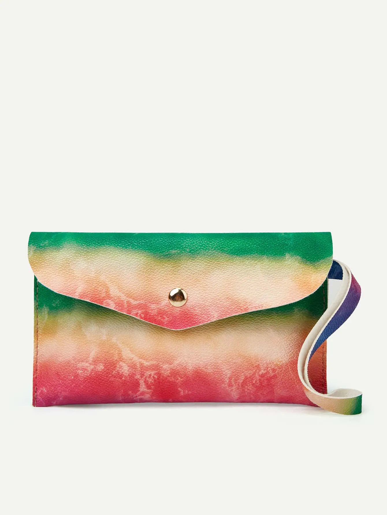 Color Block Flap Clutch Bag