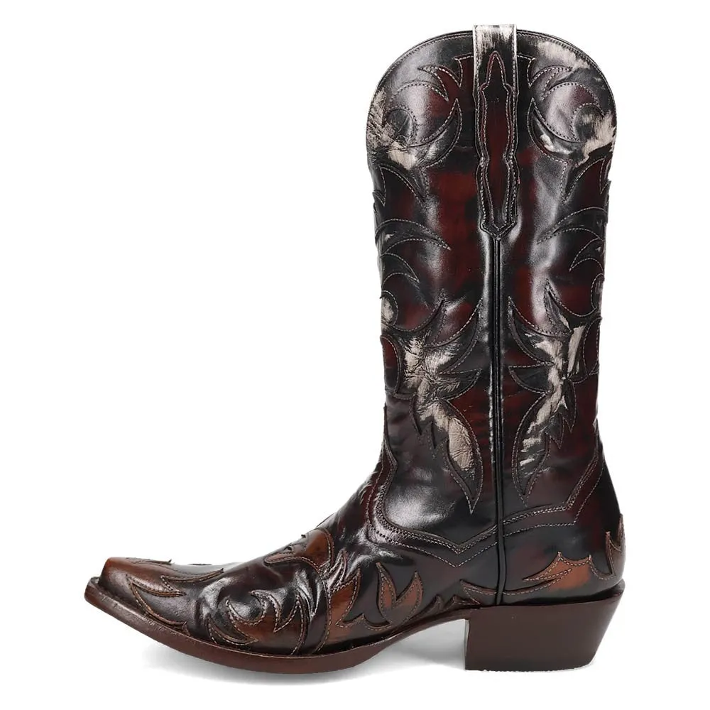 Dan Post Men's Emilio Western Black Outlay Snip Toe Boots