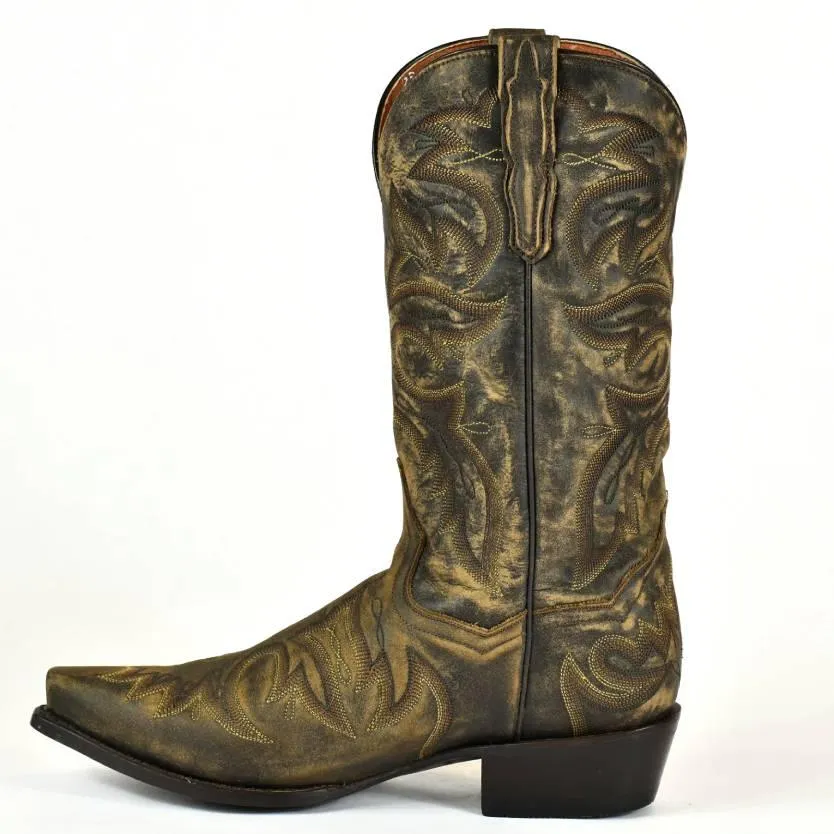 Dan Post Snip Toe Distressed Brown Leather Cowboy Boots 2-138