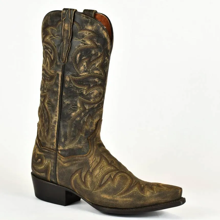 Dan Post Snip Toe Distressed Brown Leather Cowboy Boots 2-138