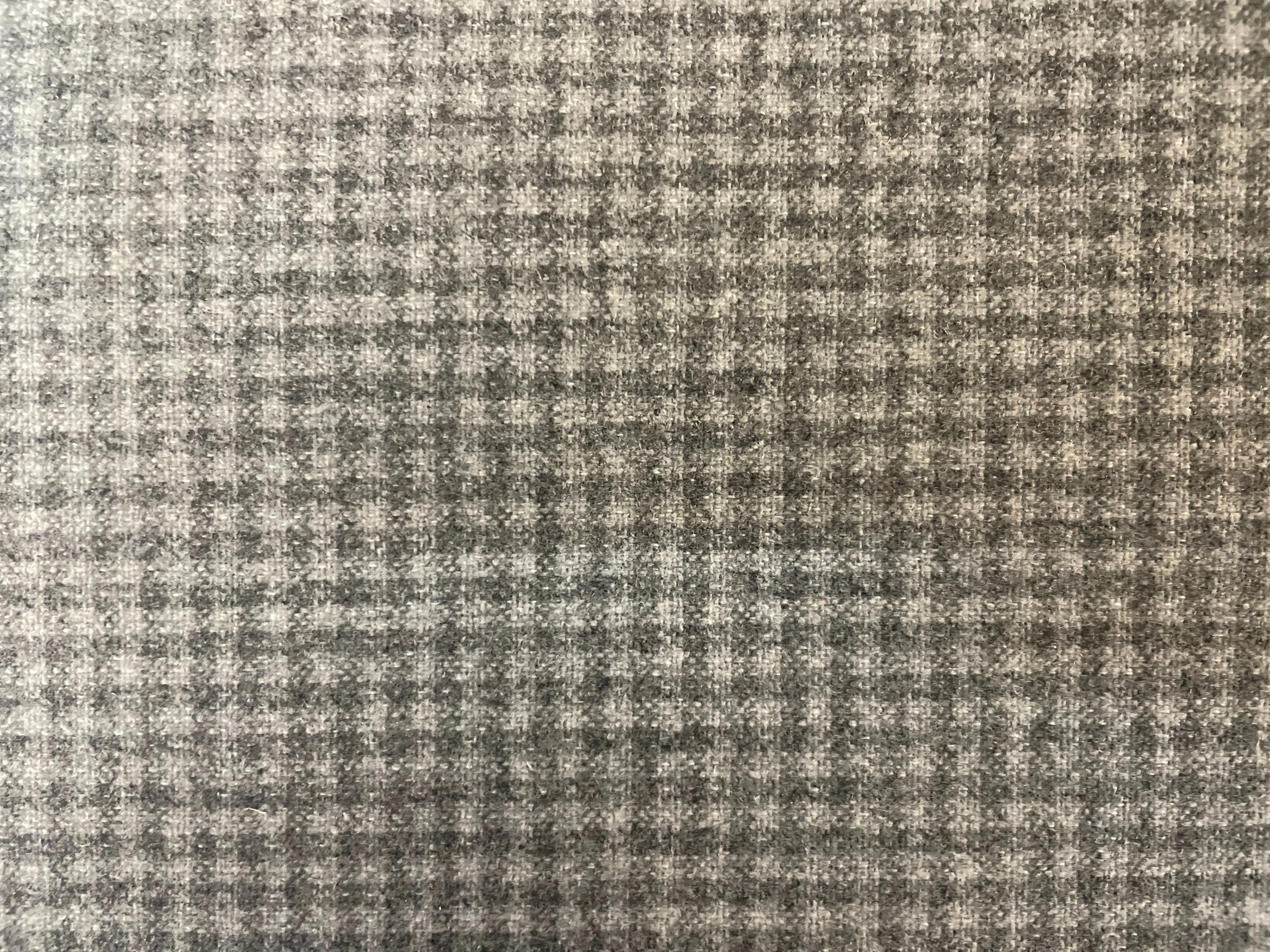 Designer Fused Wool Boucle - Mini Plaid Grey