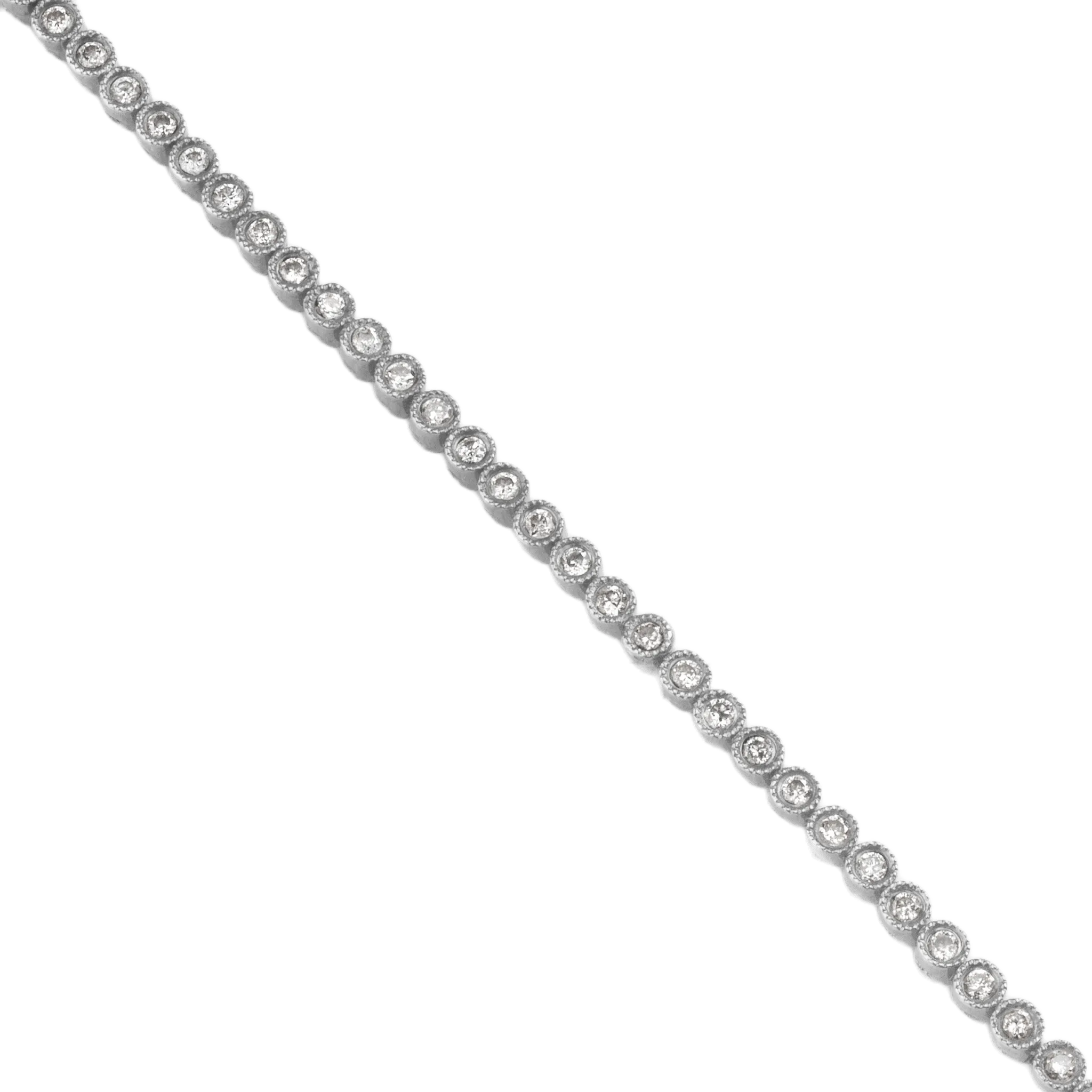 Diamond Bezel Tennis Bracelet, 0.60 CT