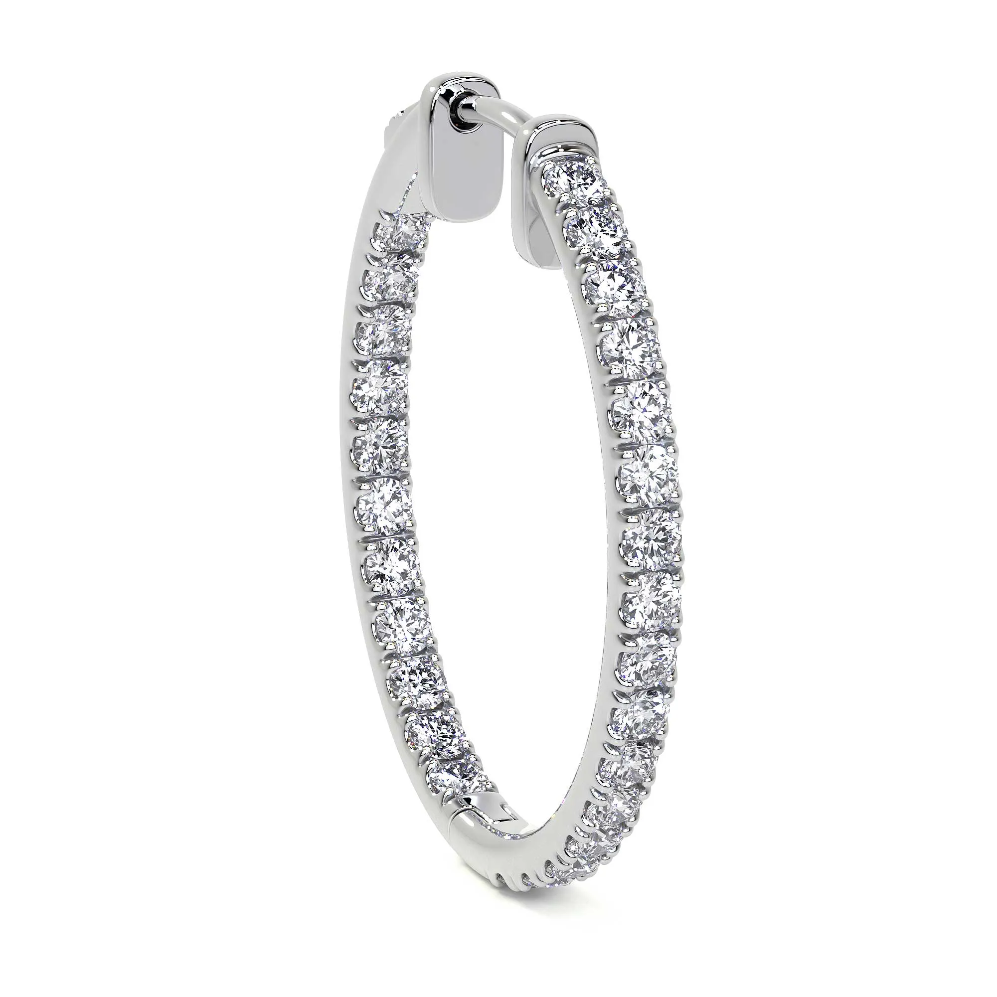 Diamond Hoop Earrings, 1.80 CT