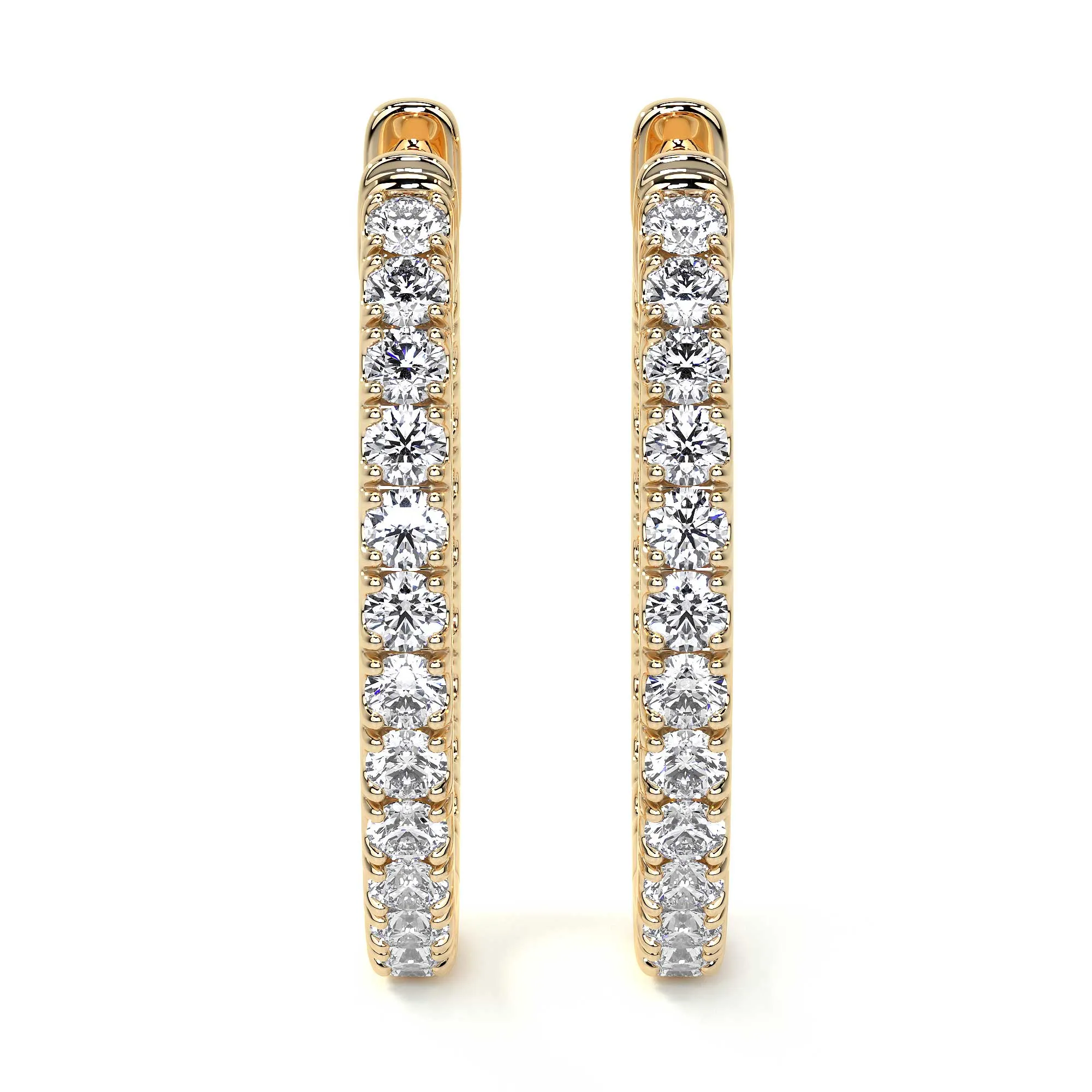 Diamond Hoop Earrings, 1.80 CT