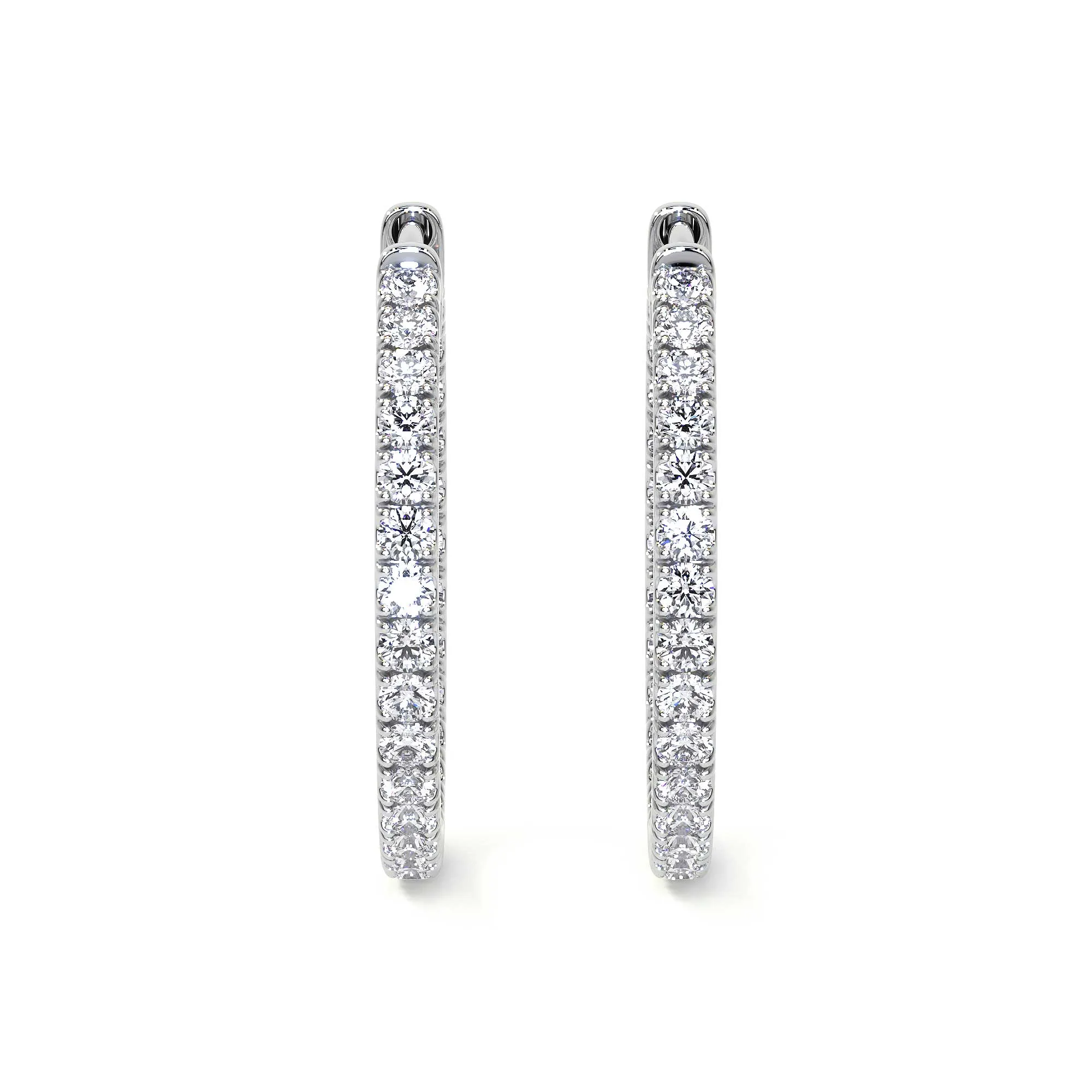 Diamond Hoop Earrings, Large