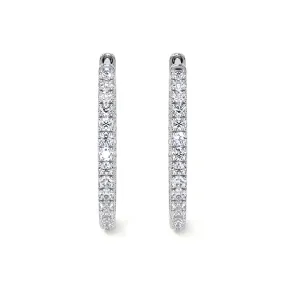 Diamond Hoop Earrings, Large