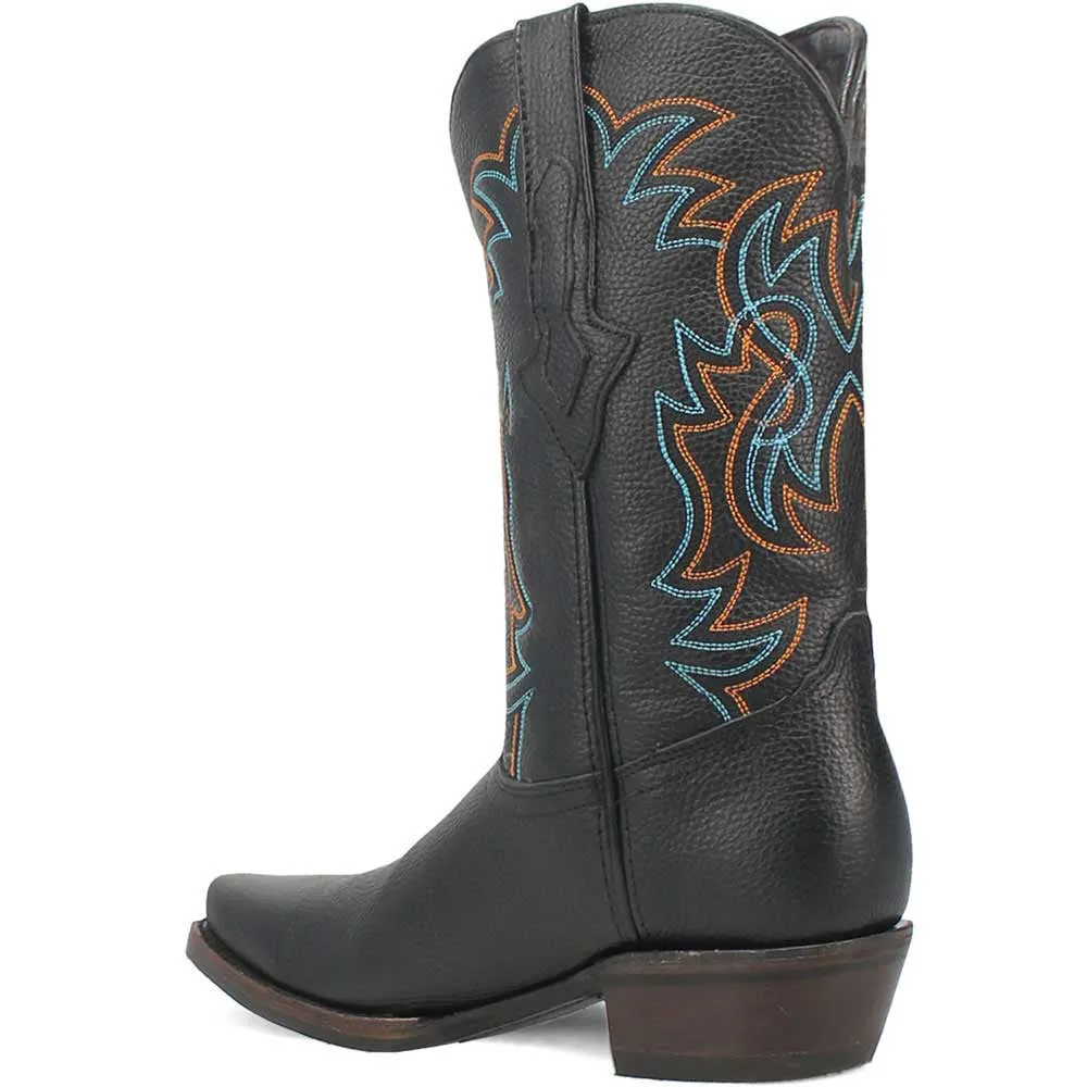 Dingo Gold Rush Black Leather Snip Toe Western Boots