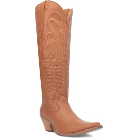 Dingo Raisin Kane Brown Embossed Zipper and Snip Toe Leather Boots