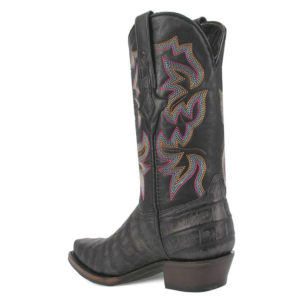 Dingo's Black Gator Print Snip Toe Cowboy Boot