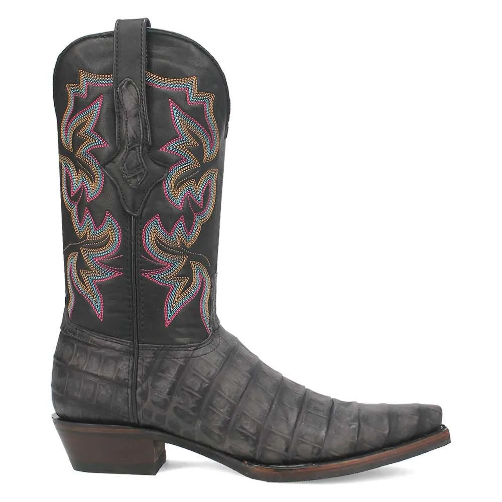 Dingo's Black Gator Print Snip Toe Cowboy Boot