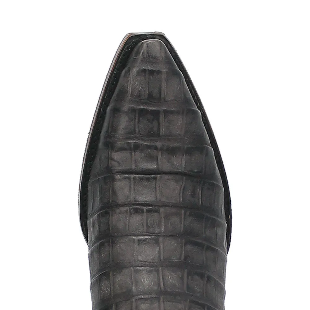 Dingo's Black Gator Print Snip Toe Cowboy Boot