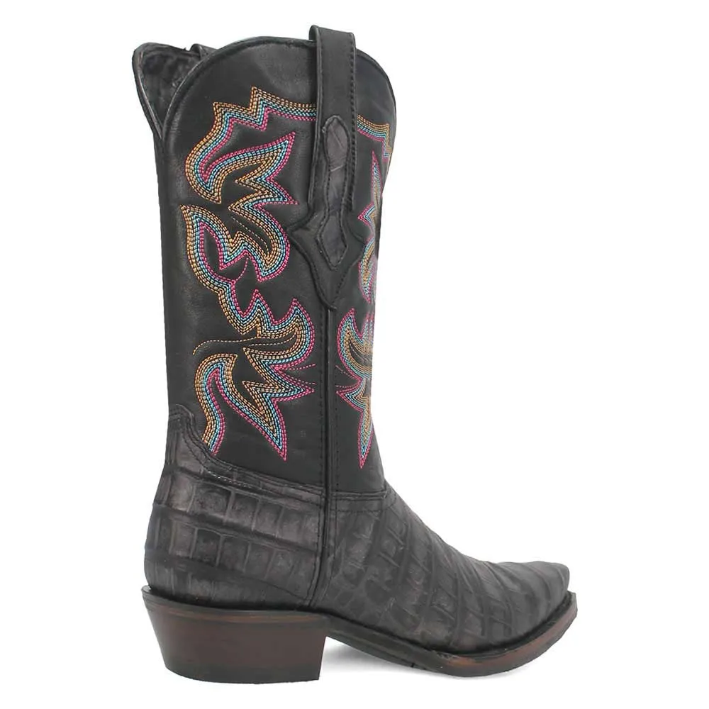 Dingo's Black Gator Print Snip Toe Cowboy Boot