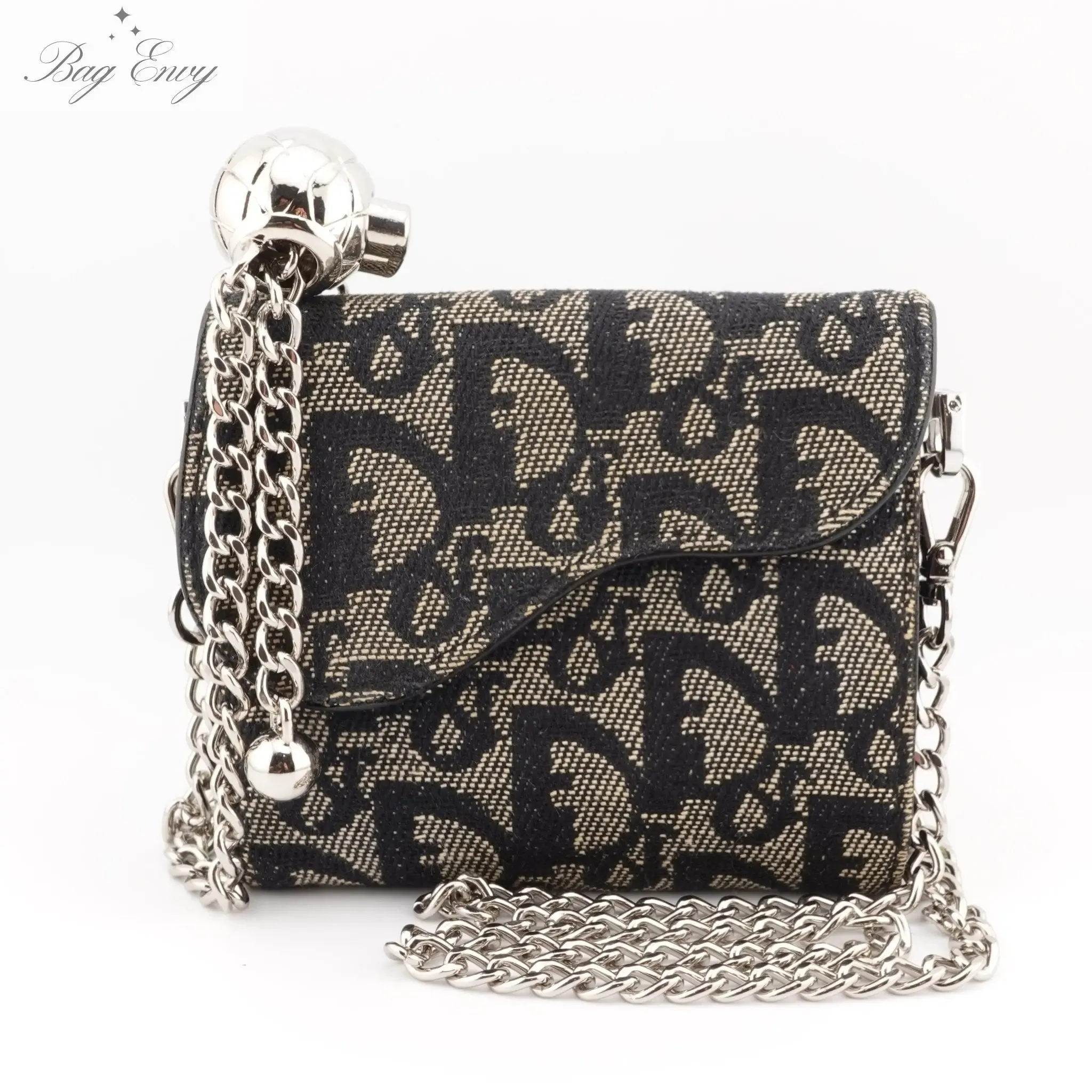 DIOR Trotter Compact Saddle Wallet on Adjustable Chain