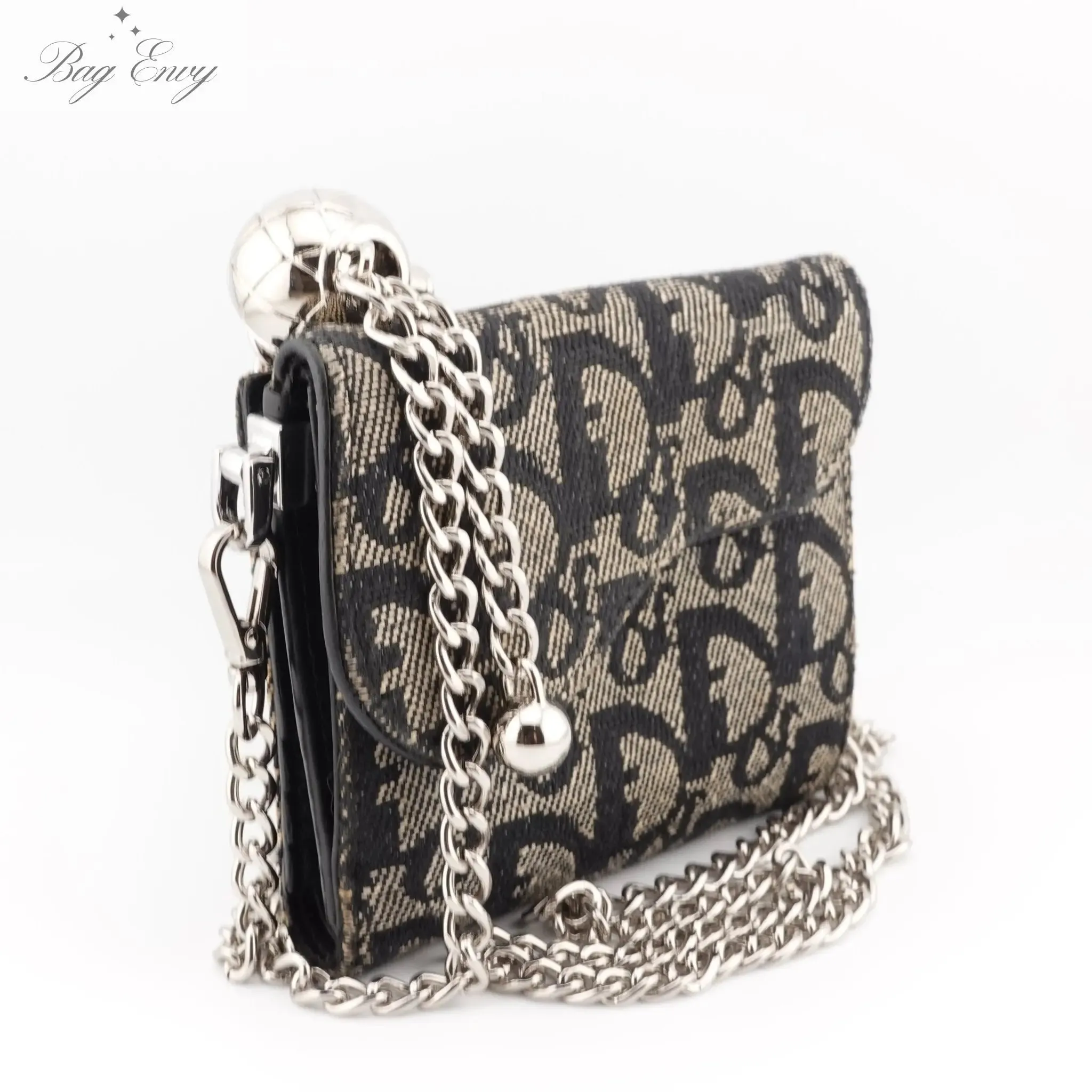 DIOR Trotter Compact Saddle Wallet on Adjustable Chain