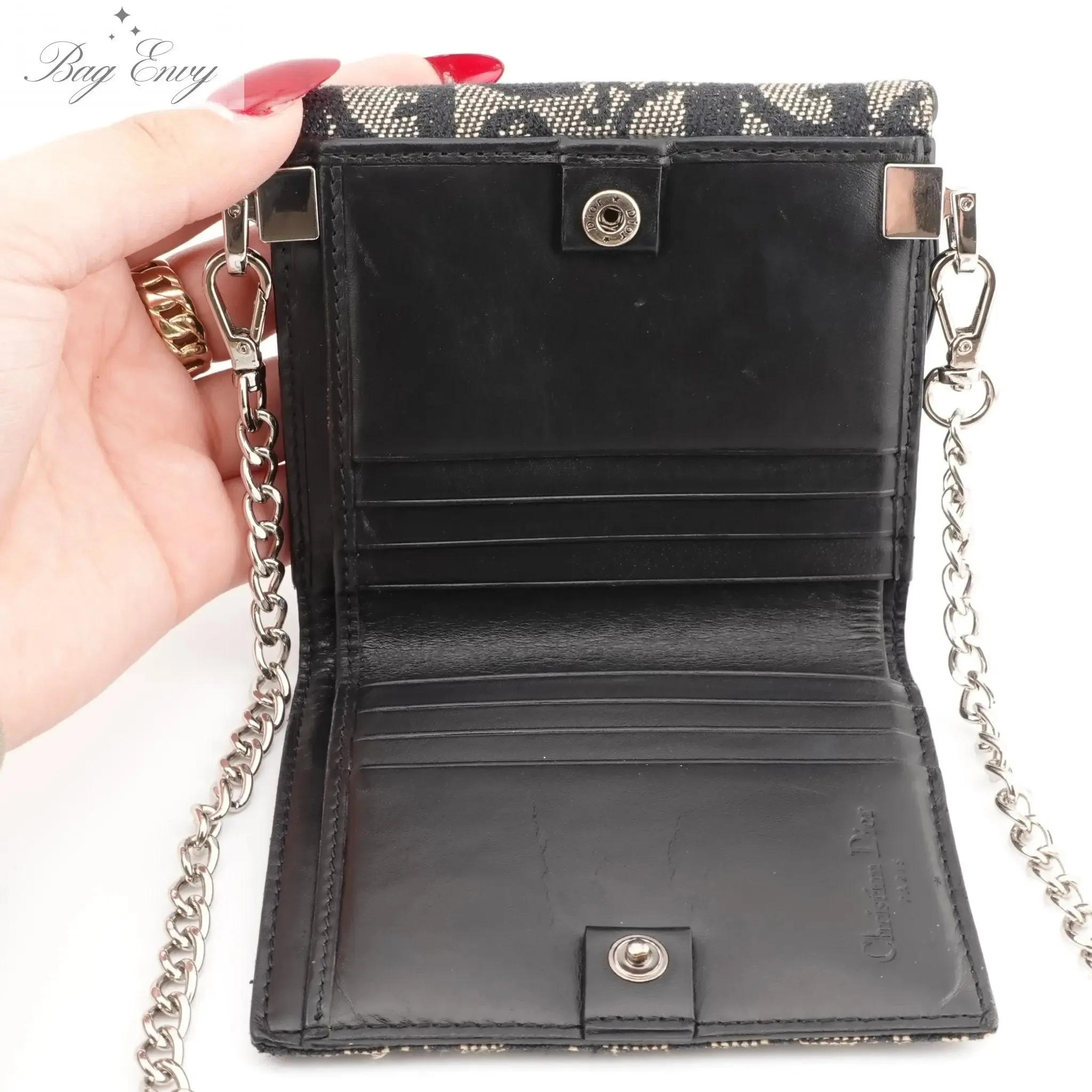 DIOR Trotter Compact Saddle Wallet on Adjustable Chain