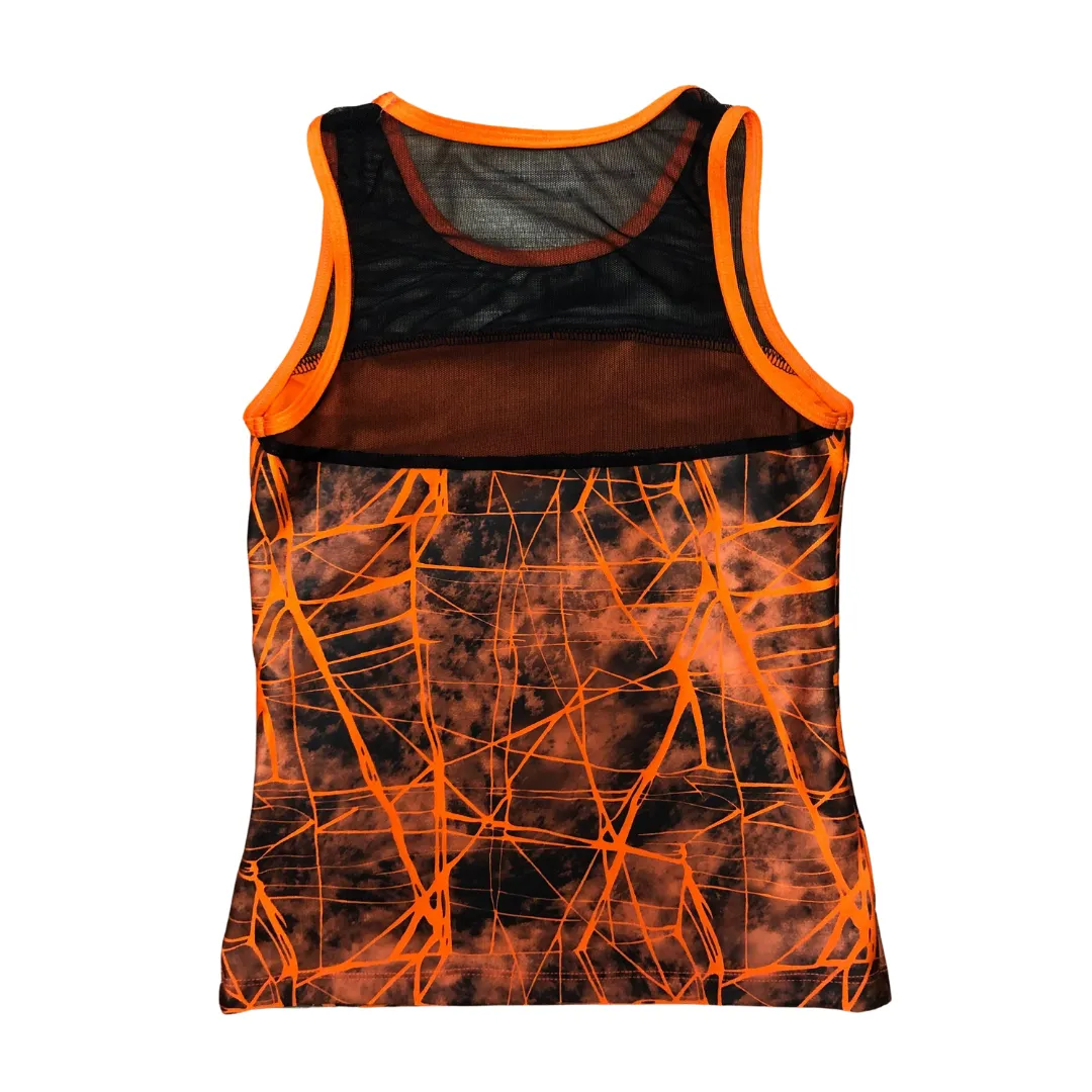 Ditto Dancewear Fractured Singlet and Shorts Set - Orange