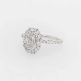 Emerald Cut Diamond Halo Engagement Ring