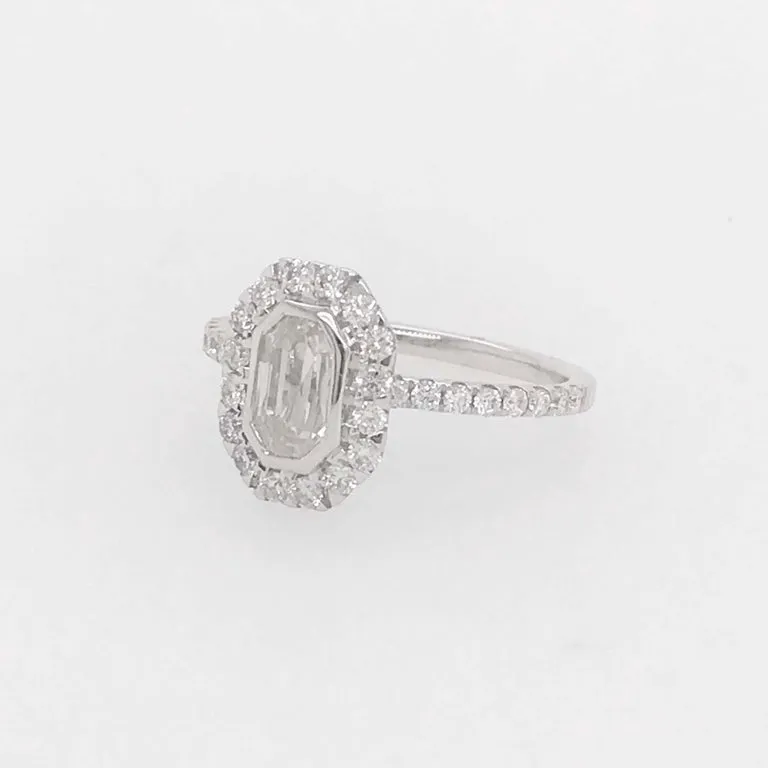 Emerald Cut Diamond Halo Engagement Ring