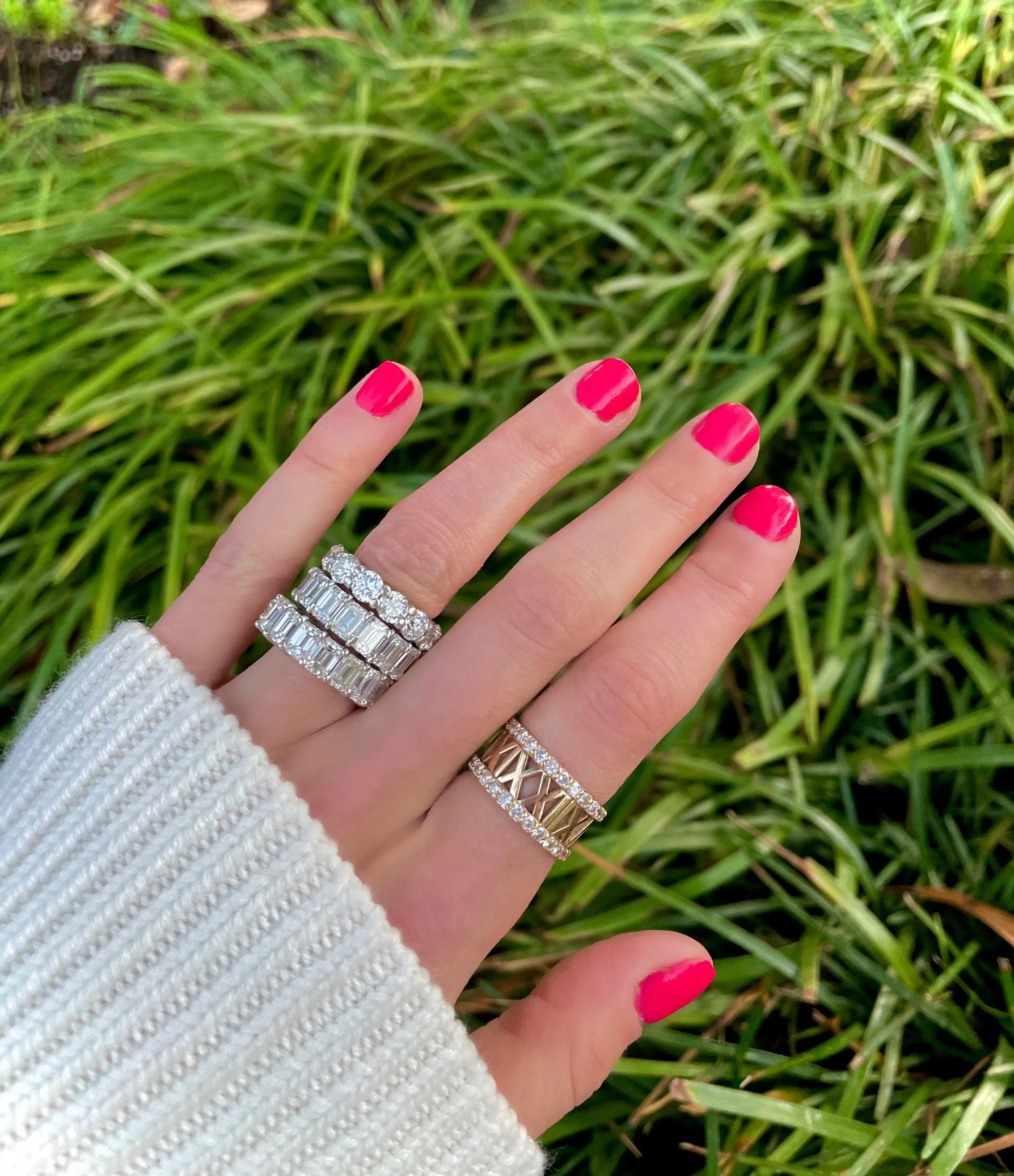 Emerald Cut Eternity Band