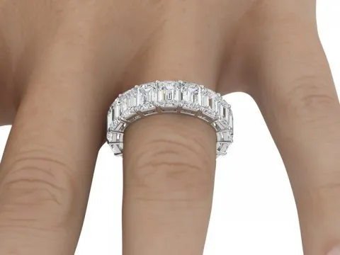 Emerald Cut Eternity Band