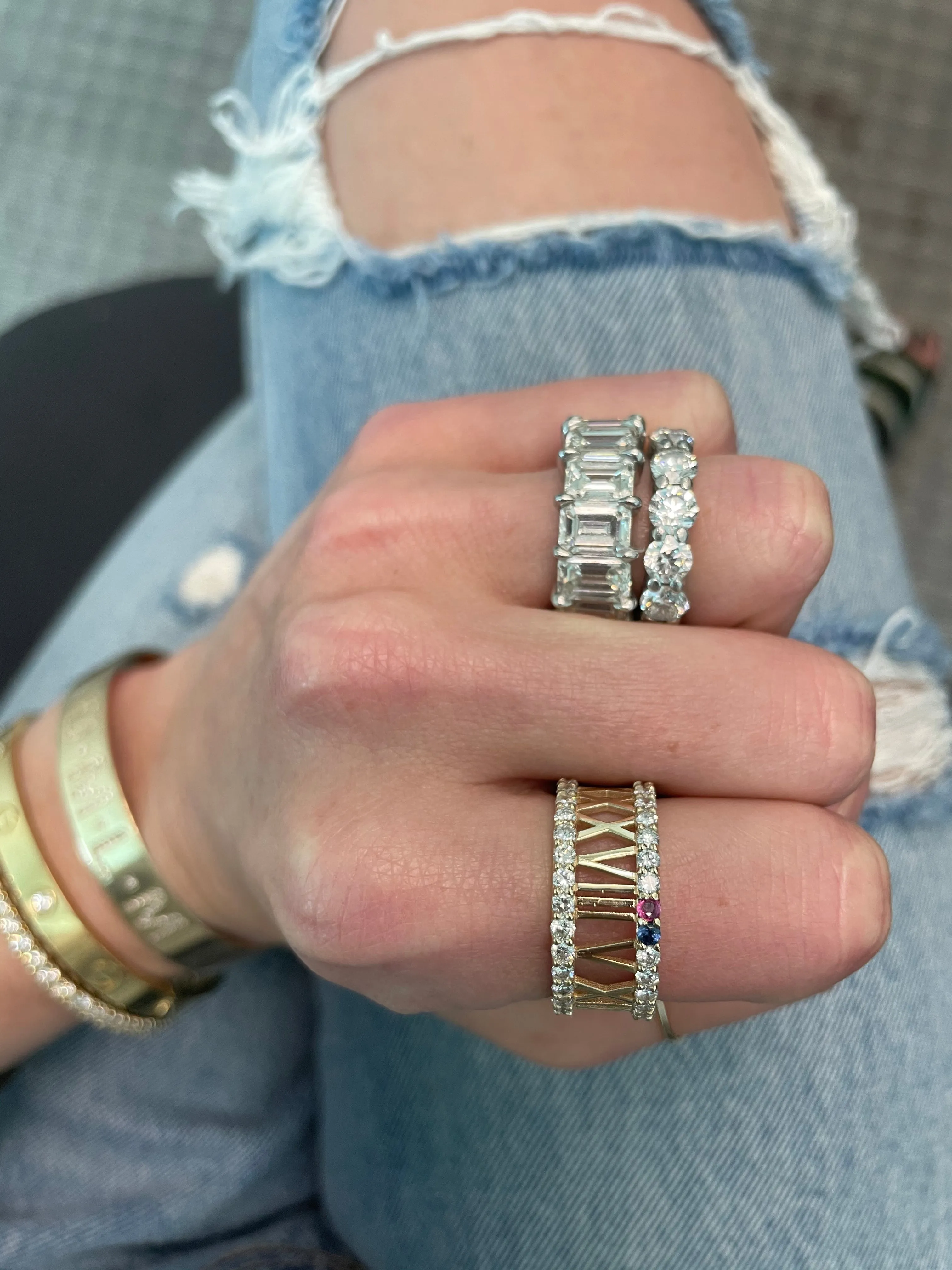 Emerald Cut Eternity Band