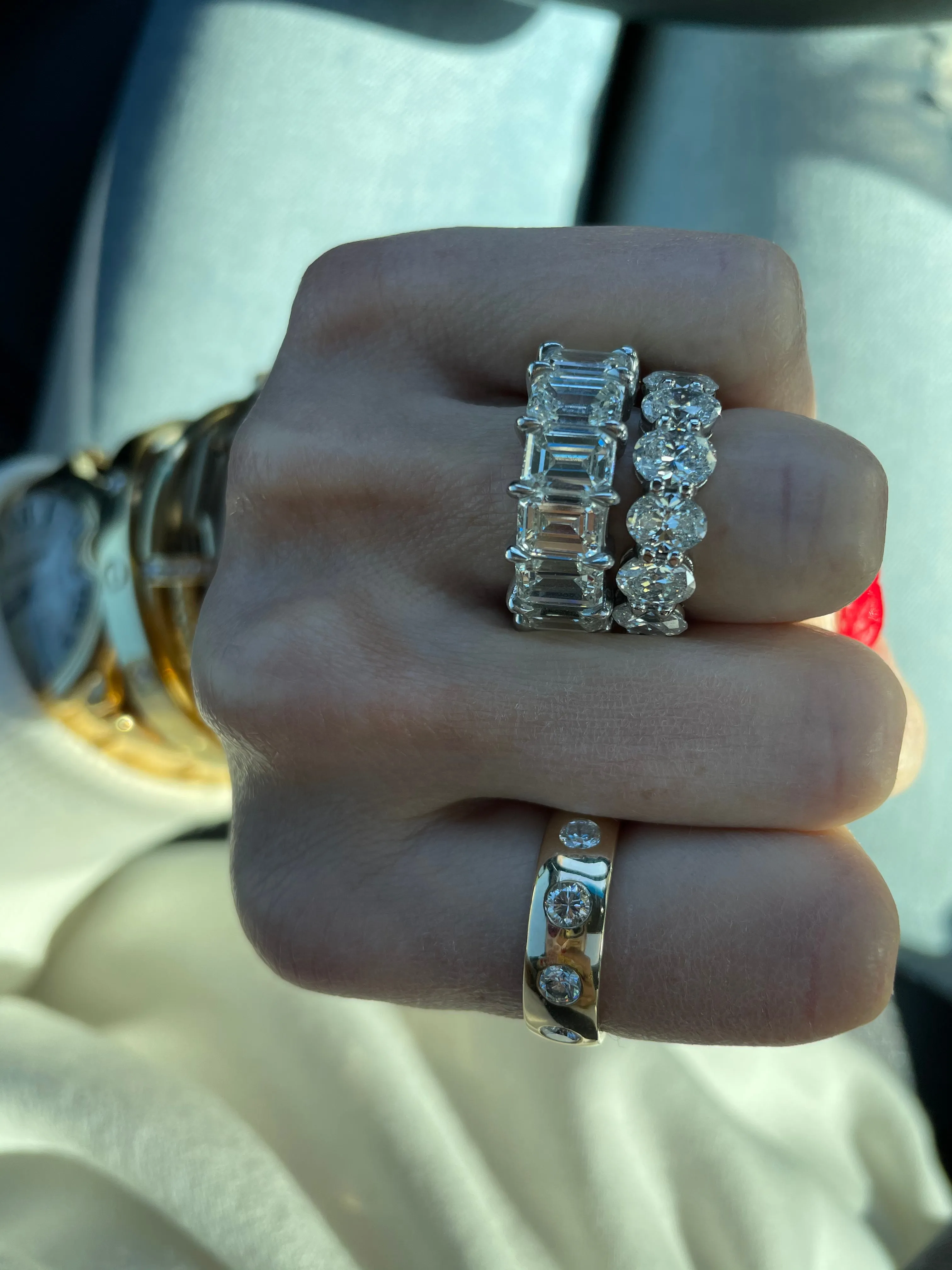 Emerald Cut Eternity Band