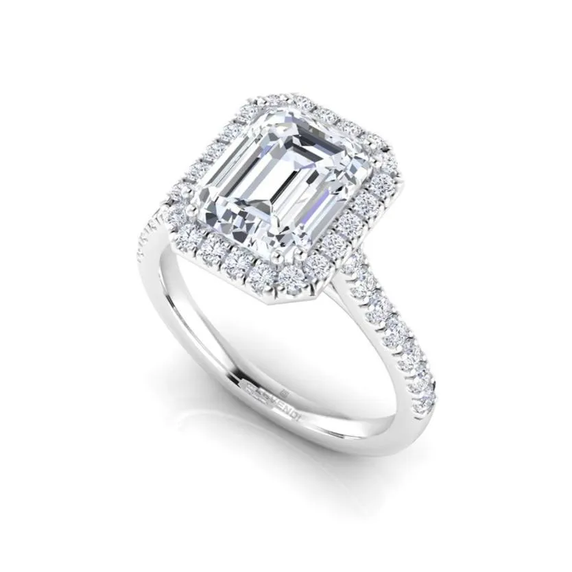 Emerald Cut Pave Engagement Ring