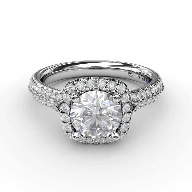 Fana Cushion Halo Engagement Ring S2995