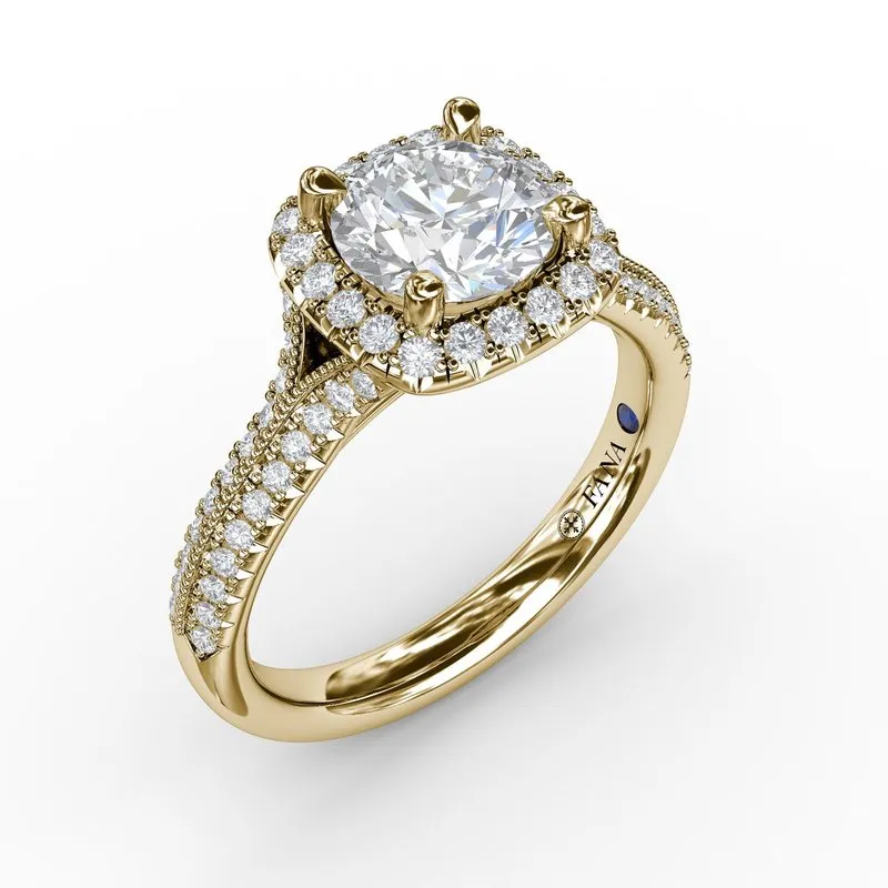 Fana Cushion Halo Engagement Ring S2995