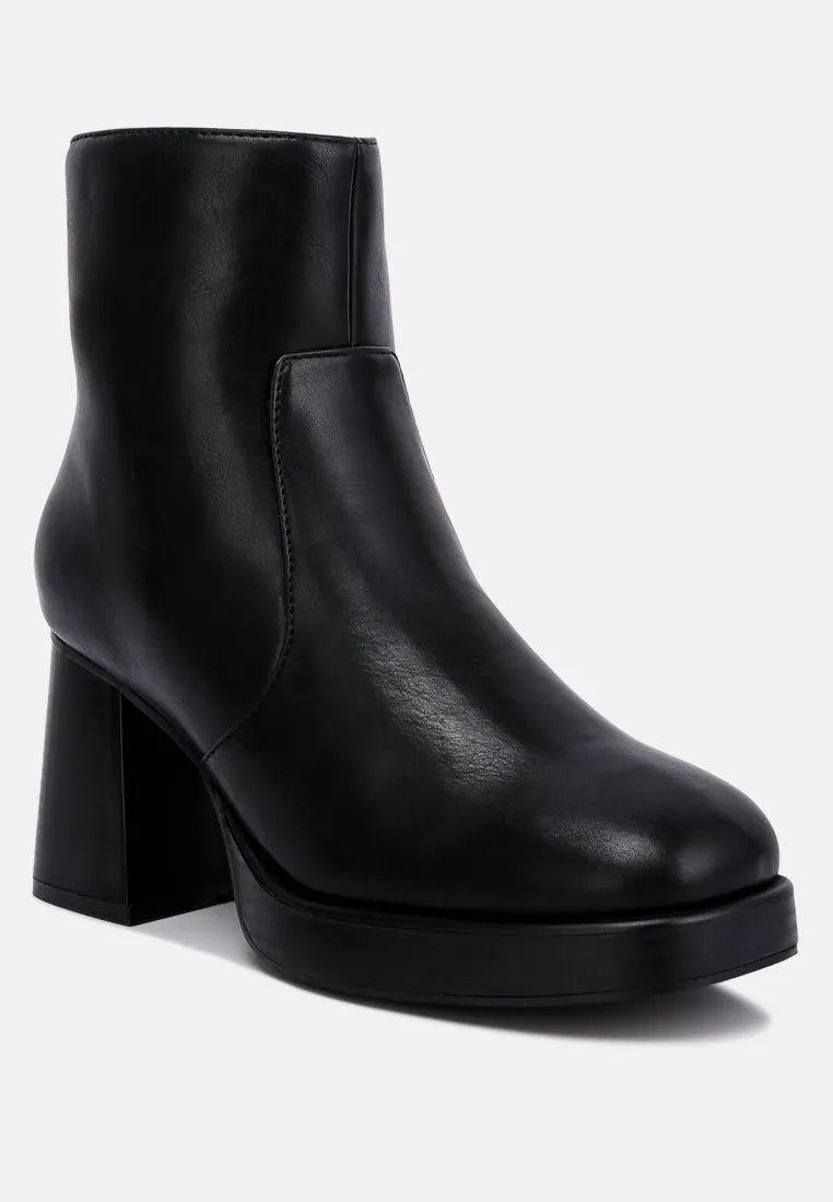 Faux Leather Side Zipper Closure Boots By Ruw