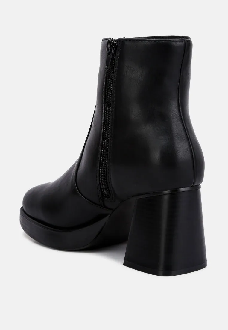 Faux Leather Side Zipper Closure Boots By Ruw