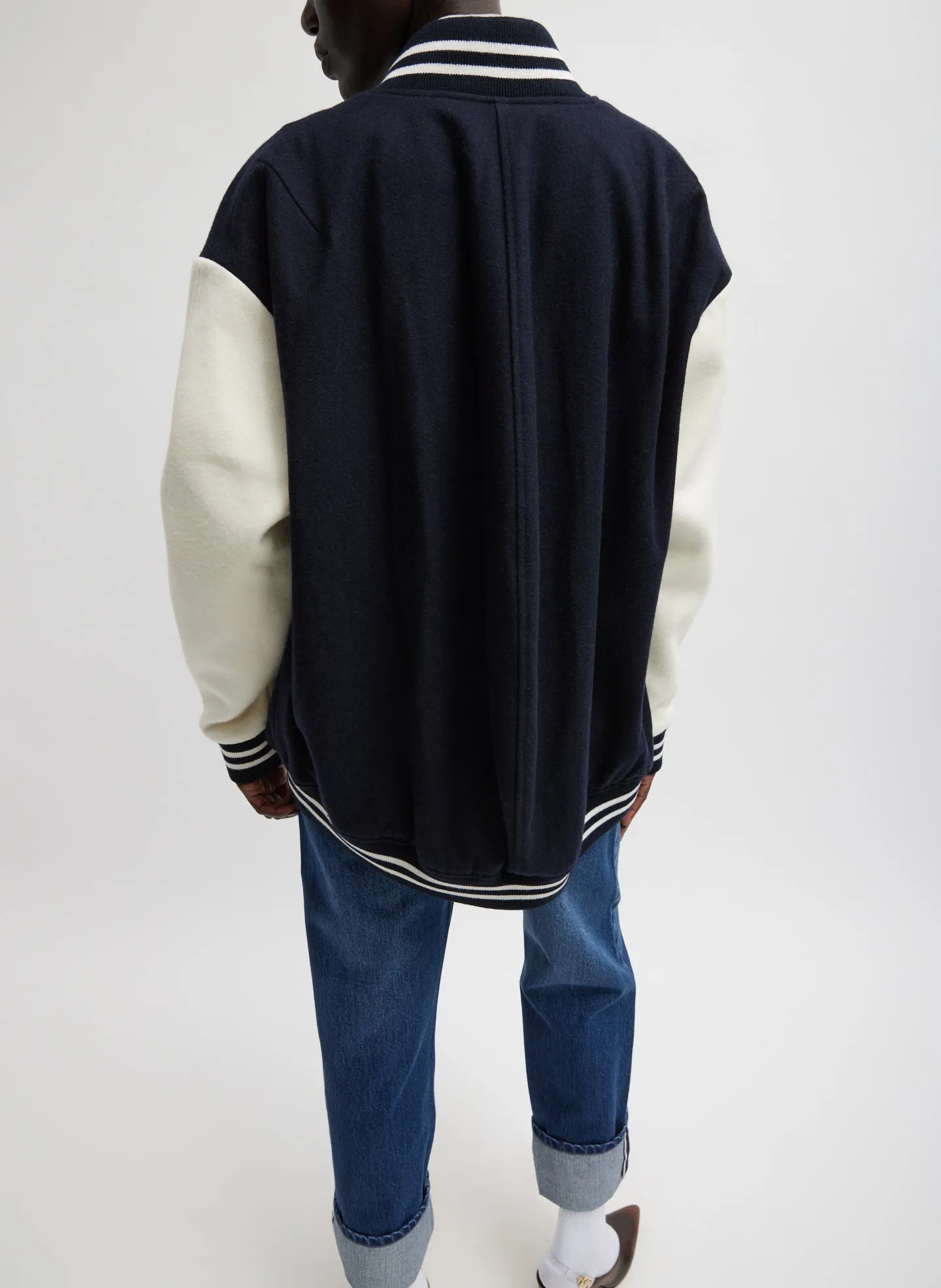 Felted Wool Cocoon Varsity Bomber