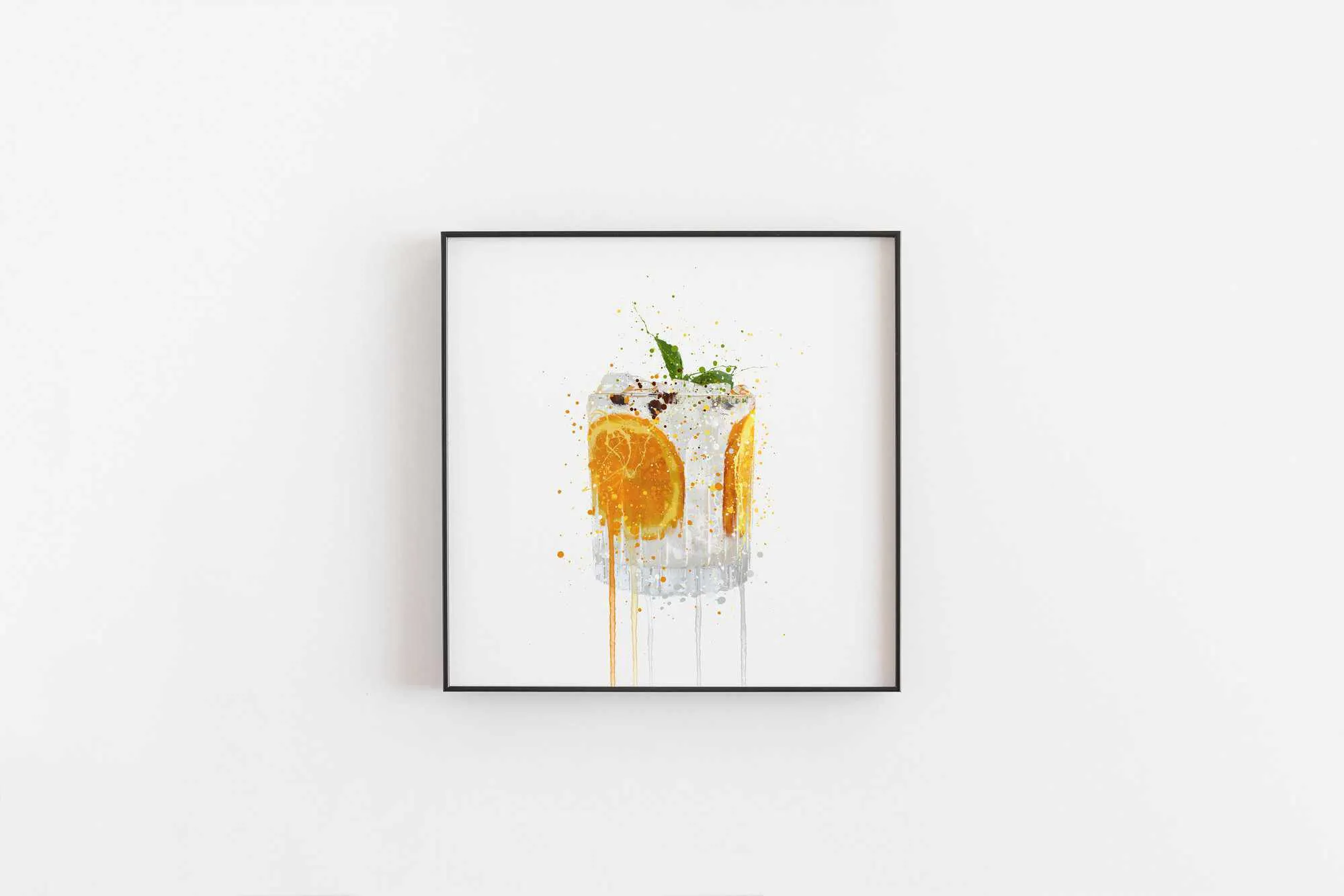 Gin and Tonic 'Orange & Basil' Wall Art Print