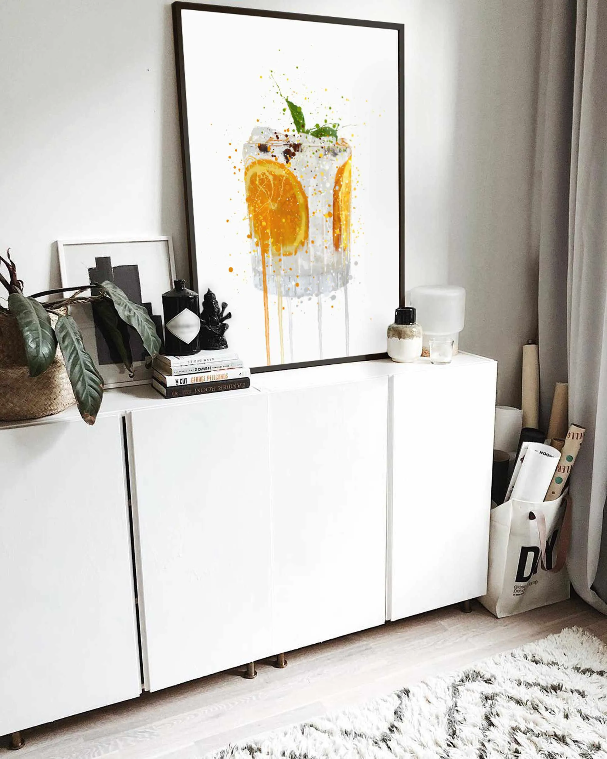 Gin and Tonic 'Orange & Basil' Wall Art Print