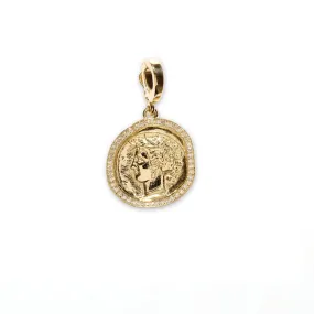 Goddess Small Pave Diamond Coin