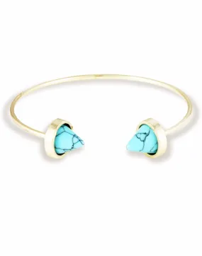 Gold Metal Blue Turquoise Bracelet