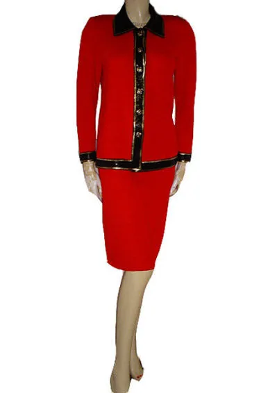 *GORGEOUS $1,000 TOULA SANTANA KNIT SPARKLING PAILLETES EVENING SUIT WITH RHINESTONE BUTTONS - PERFECT FOR VALENTINE'S DAY, CHRISTMAS HOLIDAYS & NEW YEAR’S EVE