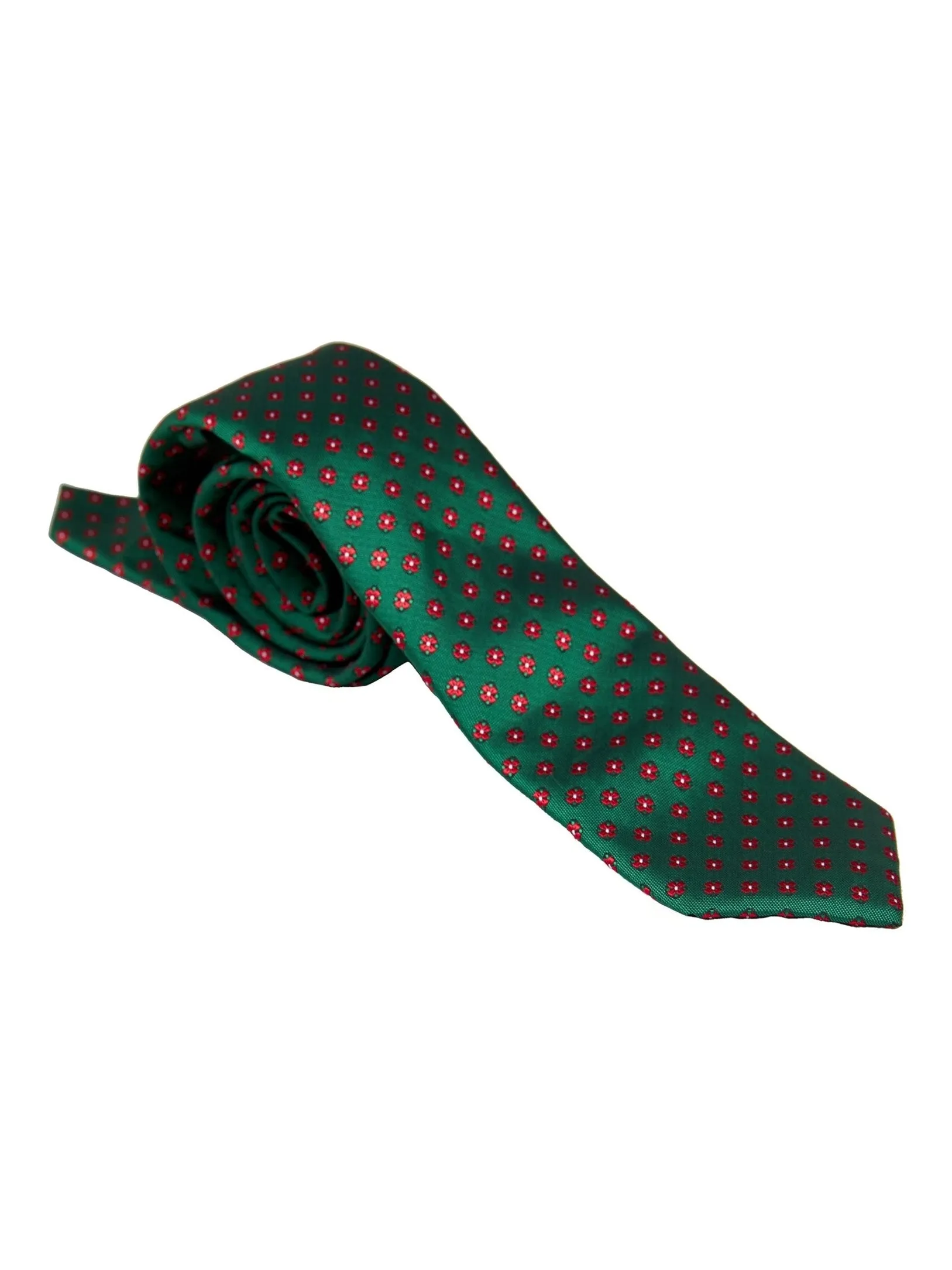 GREEN MINI FLORAL NECK TIE SET