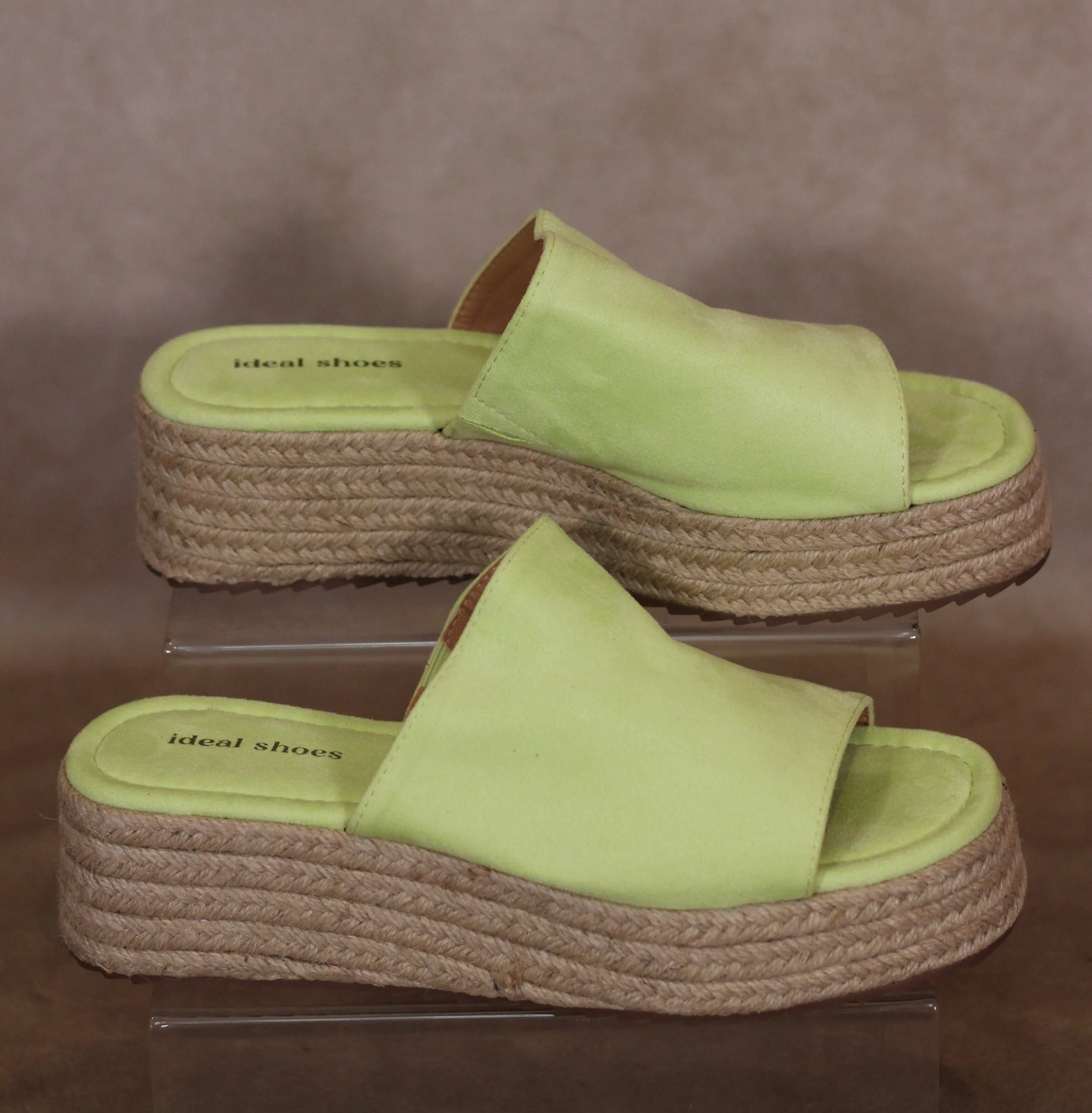 Green Platform Sandal Wedge