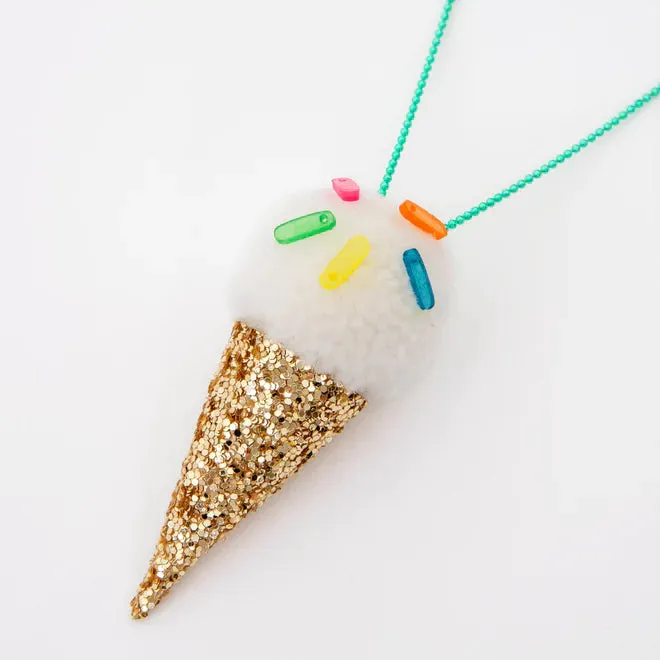 Ice Cream Pompom Necklace