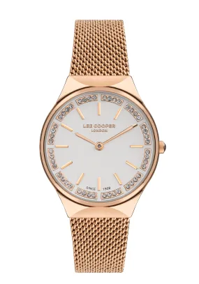 Lee Cooper LC07862.430 Women's Super Metal Rose Gold Mesh Watch