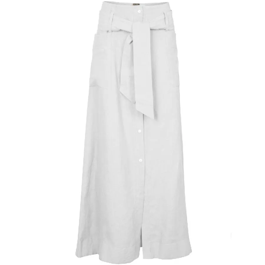 LINEN MAXI-SKIRT "NOMADE" IN WHITE