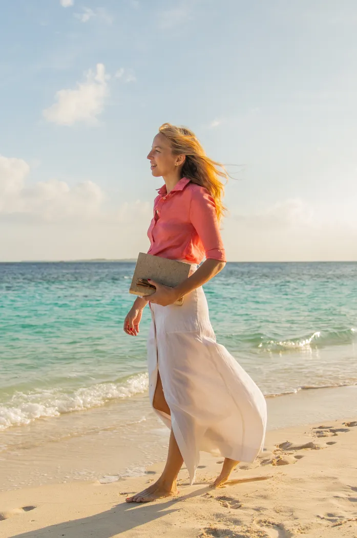 LINEN MAXI-SKIRT "NOMADE" IN WHITE