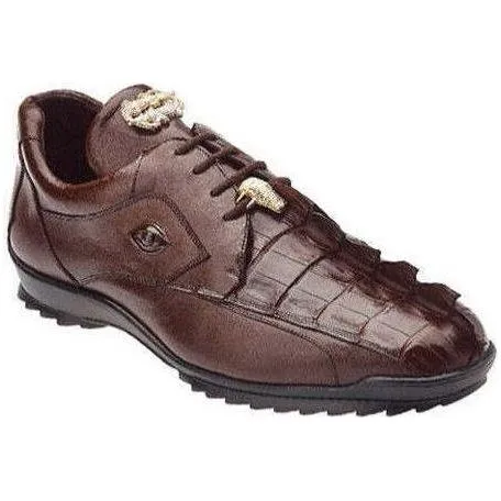 Mens Belvedere Vasco Hornback Crocodile Sneaker Shoes Brown  336122